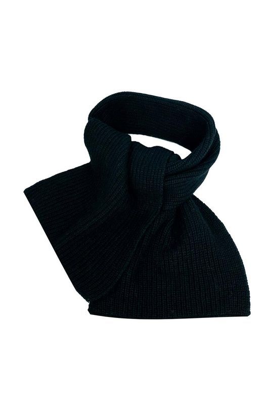 Дитячий шарф з домішкою вовни Jamiks ALMA колір чорний однотонний