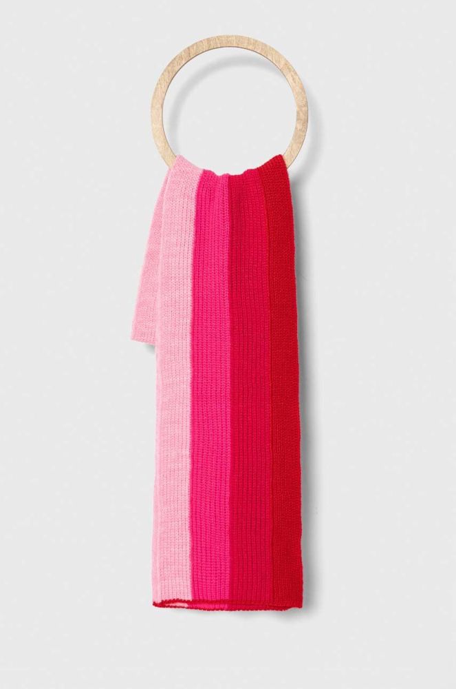 Дитячий шарф United Colors of Benetton колір рожевий візерунок (3648361)