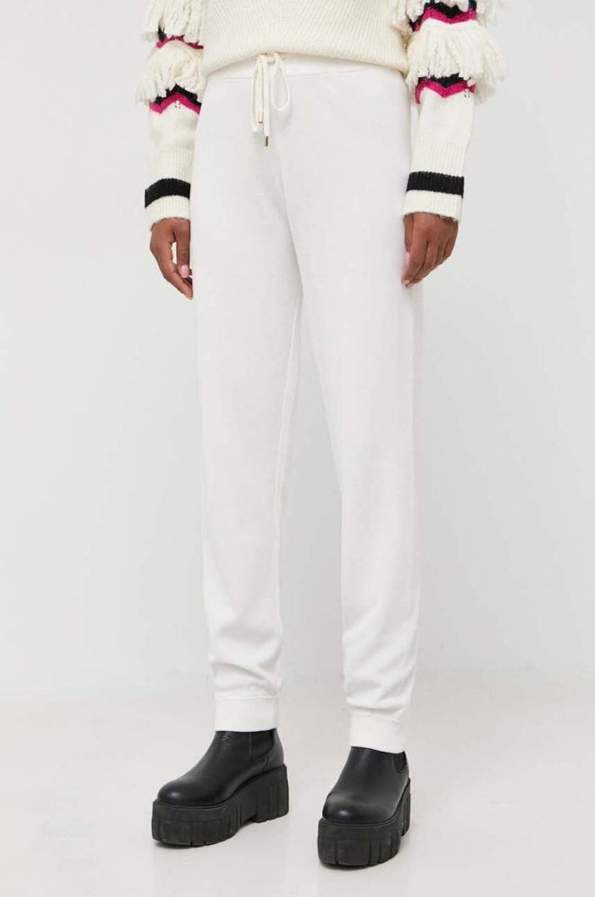Спортивні штани Pinko колір білий однотонні
