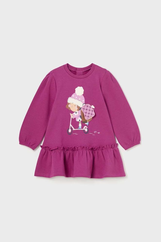 Сукня для немовлят Mayoral колір фіолетовий mini oversize (3431126)