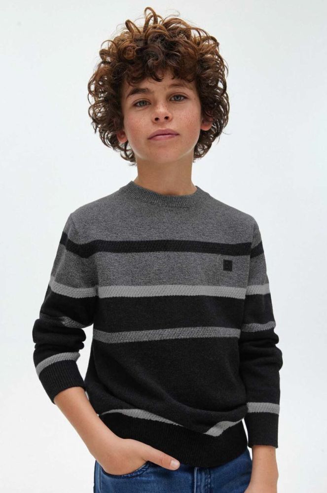 Дитячий светр з домішкою вовни Mayoral колір сірий легкий