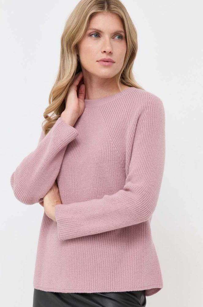 Вовняний светр Max Mara Leisure жіночий колір рожевий легкий