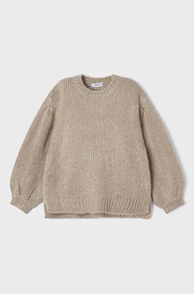 Дитячий светр з домішкою вовни Mayoral колір бежевий теплий (3411248)