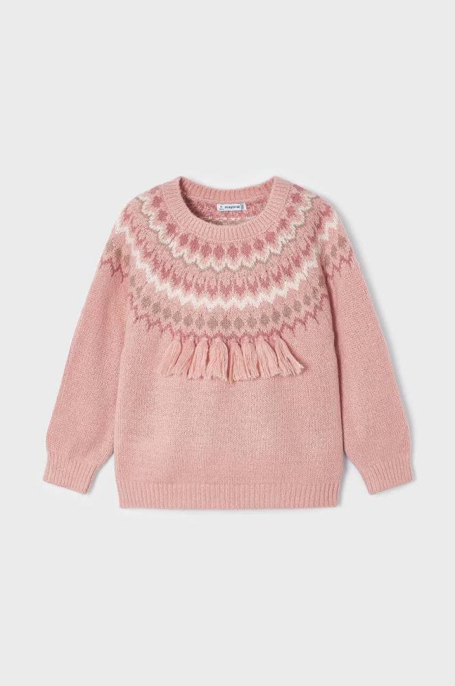 Дитячий светр Mayoral колір рожевий теплий
