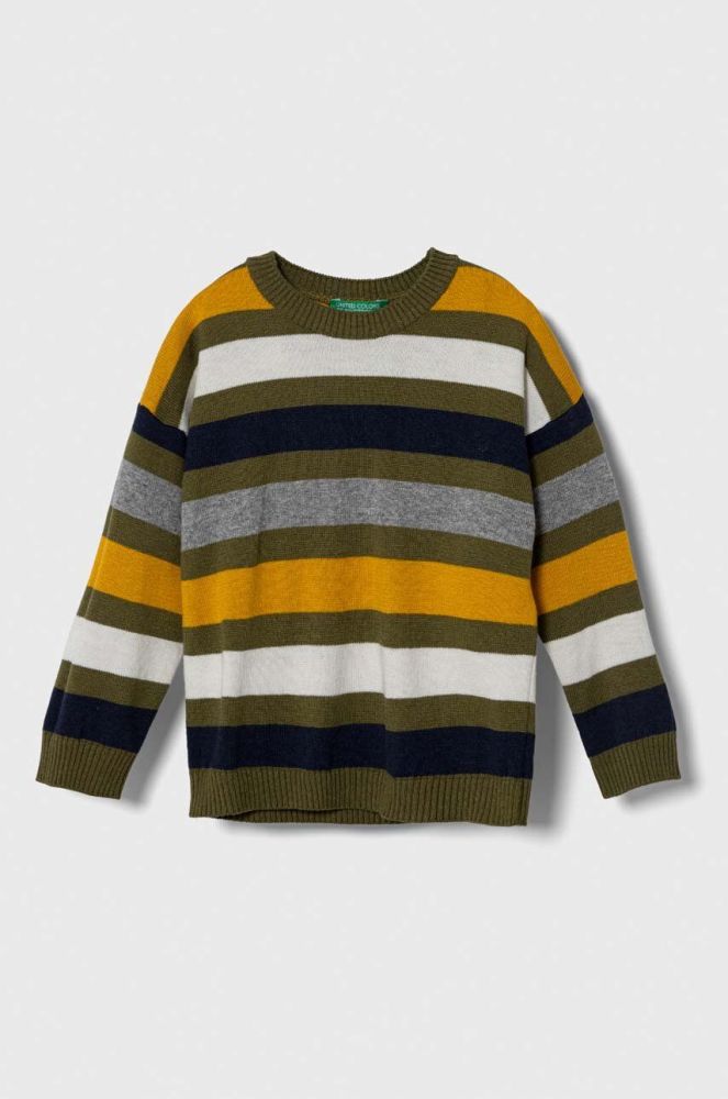 Дитячий светр з домішкою вовни United Colors of Benetton колір сірий легкий (3422186)