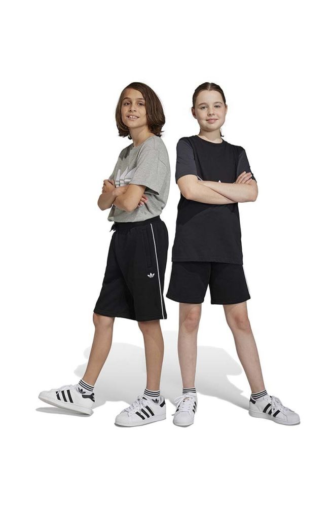 Дитячі шорти adidas Originals колір чорний однотонні регульована талія
