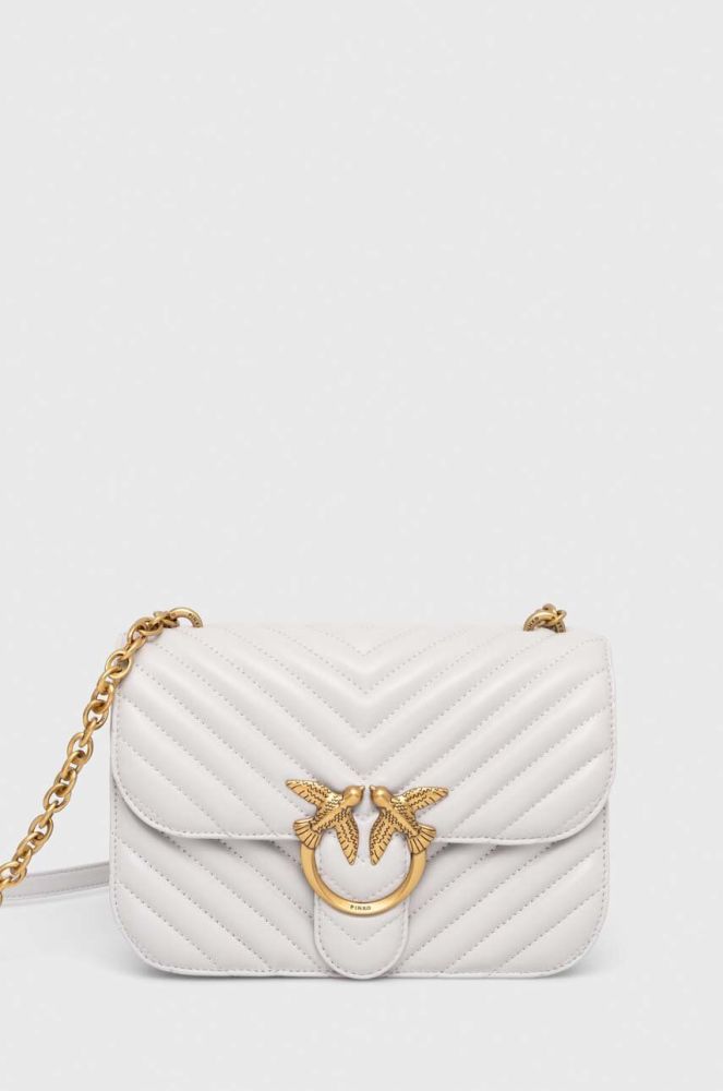 Шкіряна сумочка Pinko колір сірий (3520500)