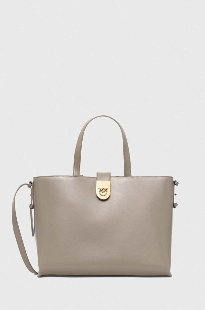 Шкіряна сумочка Pinko колір сірий (3512929)