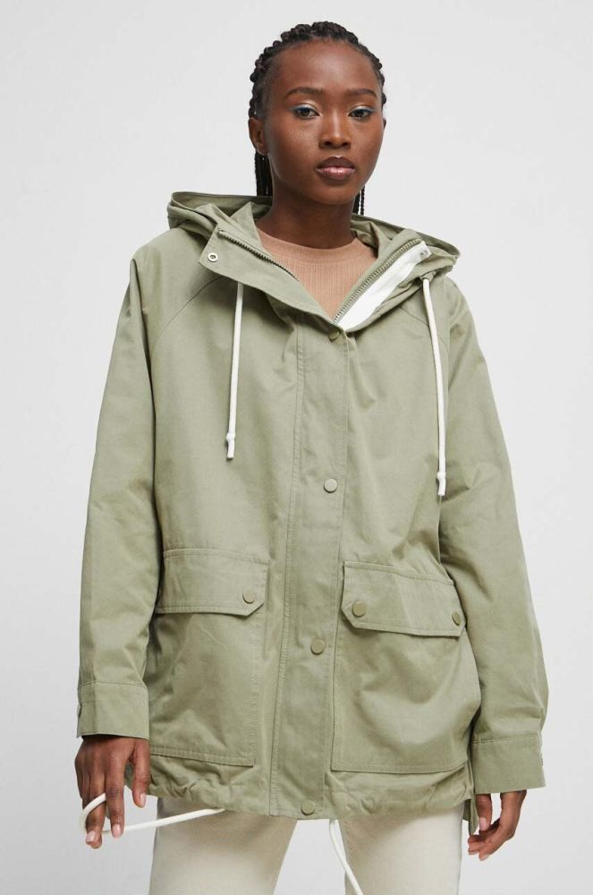 Куртка Medicine жіноча колір зелений перехідна oversize (3096823)