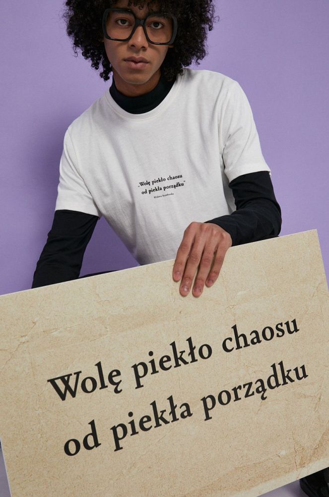 Medicine - Бавовняна футболка Wis?awa Szymborska колір бежевий (1834192)
