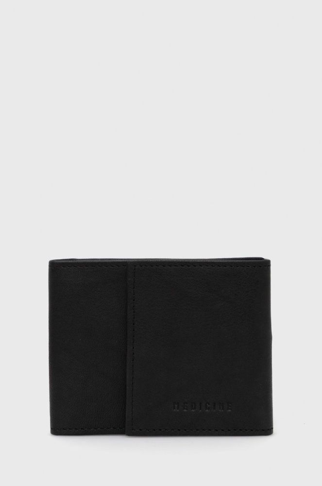 Шкіряний гаманець Medicine чоловічий колір чорний (2855723)