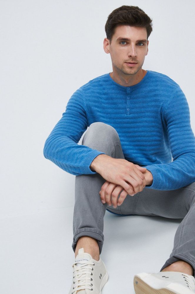 Бавовняний светер Medicine чоловічий колір бірюзовий легкий (2530863)