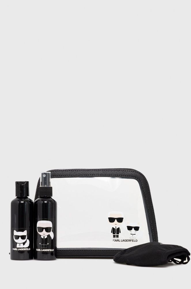 Karl Lagerfeld - Набір для подорожі - косметичка, маска і дві пляшечки колір чорний