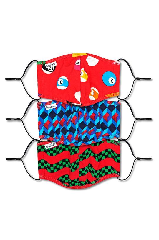 Happy Socks - Багаторазова захисна маска (3-pack) колір барвистий (1408928)