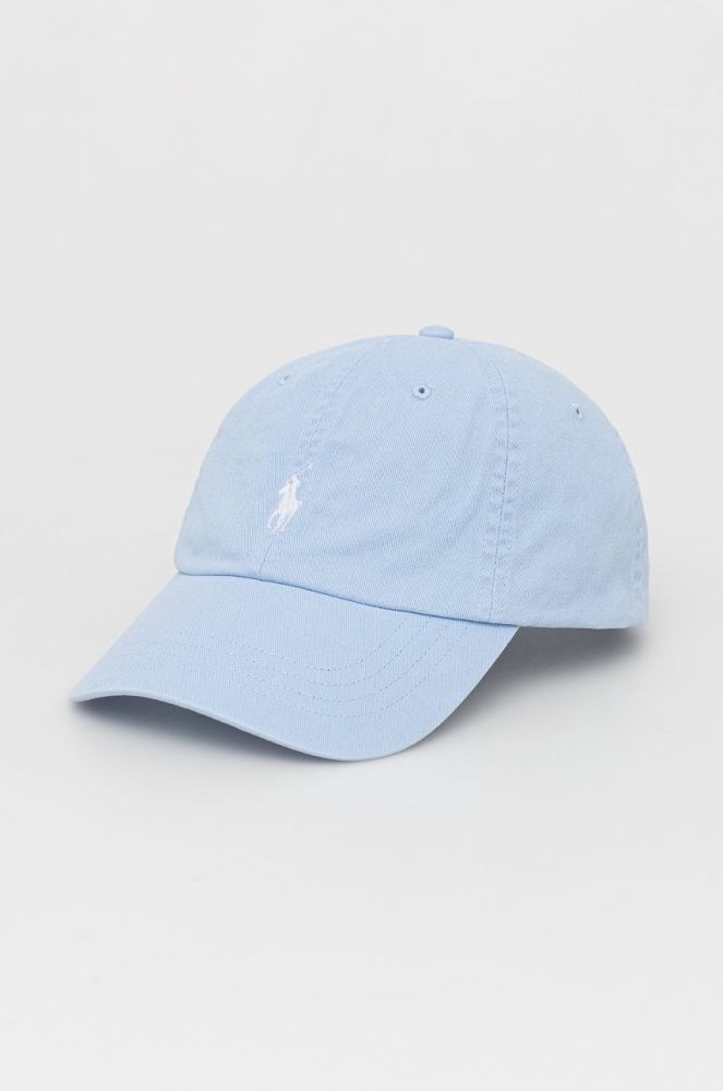 Бавовняна кепка Polo Ralph Lauren з аплікацією колір блакитний