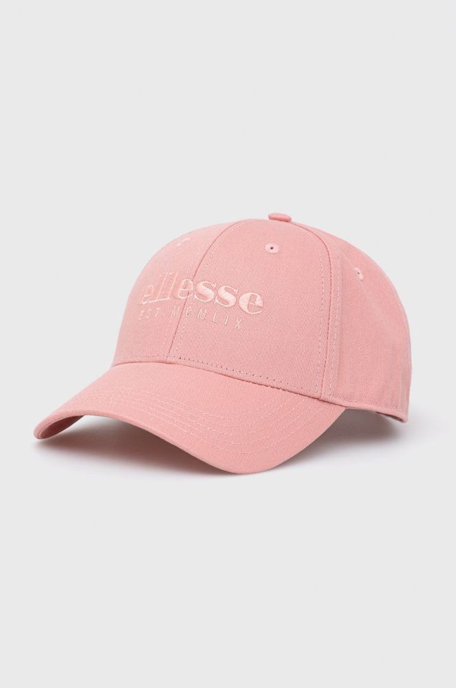Бавовняна кепка Ellesse колір рожевий з аплікацією SAMA2245-PINK