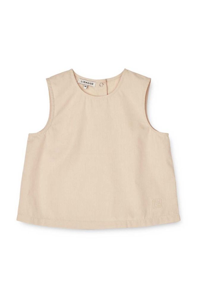 Бавовняна блузка для немовлят Liewood колір бежевий однотонна