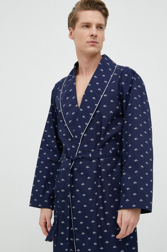 Бавовняний халат Polo Ralph Lauren колір синій (2925518)