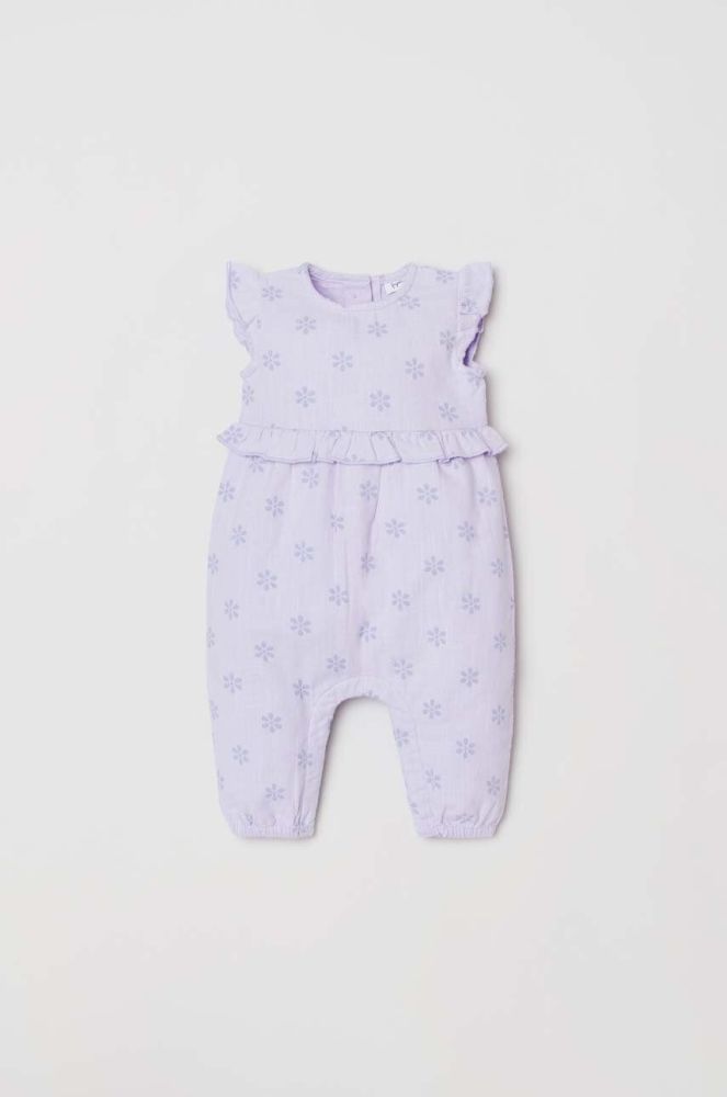 Бавовняний ромпер для немовлят OVS колір фіолетовий (3266864)