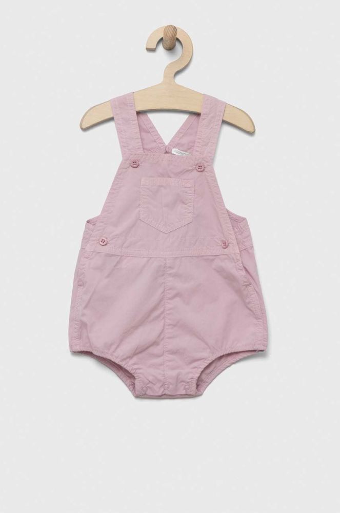 Бавовняний ромпер для немовлят United Colors of Benetton колір рожевий (3275041)