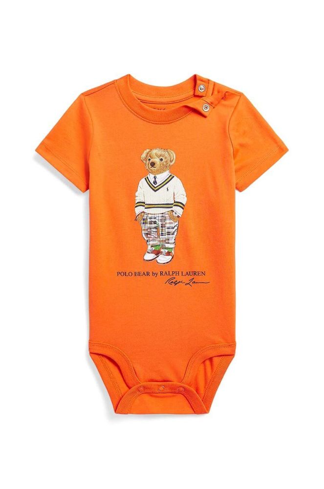 Дитяче бавовняне боді Polo Ralph Lauren колір помаранчевий (2964663)