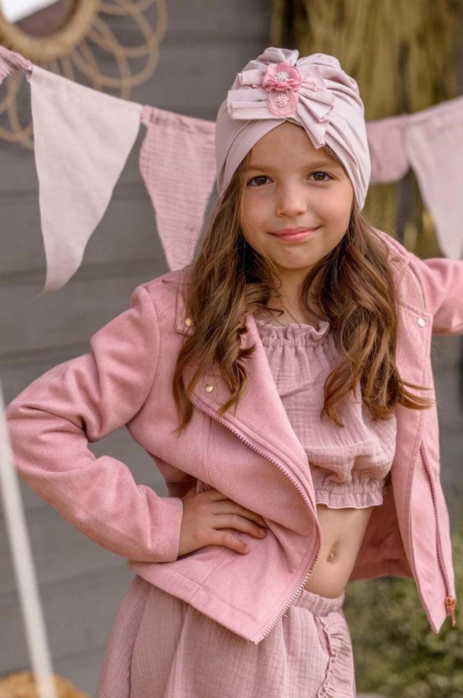 Дитяча шапка Jamiks колір рожевий з тонкого трикотажу (3064292)