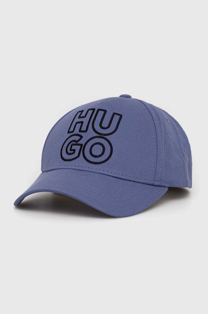Бавовняна бейсболка HUGO колір фіолетовий з аплікацією (2942442)