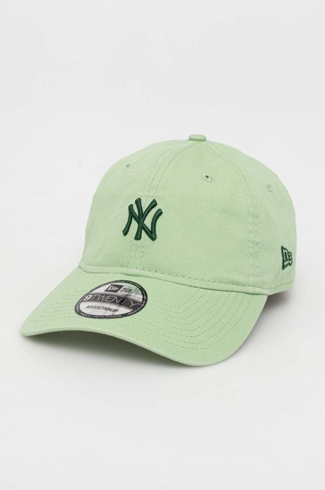 Бавовняна бейсболка New Era колір зелений з аплікацією NEW YORK YANKEES (3280985)