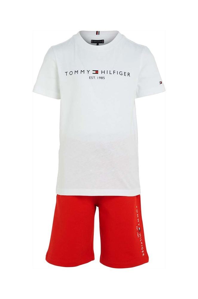 Дитячий бавовняний комплект Tommy Hilfiger колір червоний