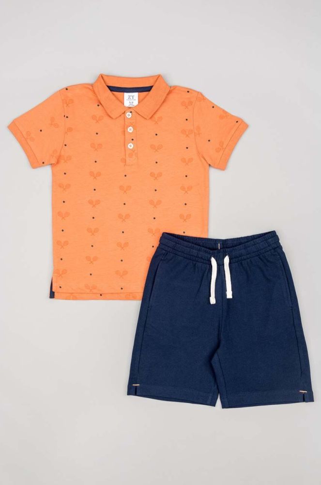 Дитячий бавовняний комплект zippy колір помаранчевий