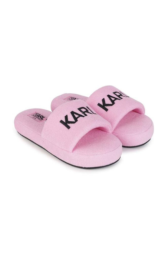 Дитячі шльопанці Karl Lagerfeld колір рожевий (3069980)