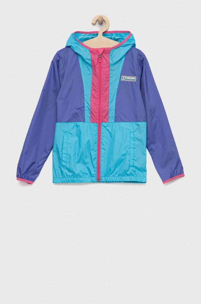 Дитяча куртка Columbia Back Bowl Hooded Windbreaker колір фіолетовий