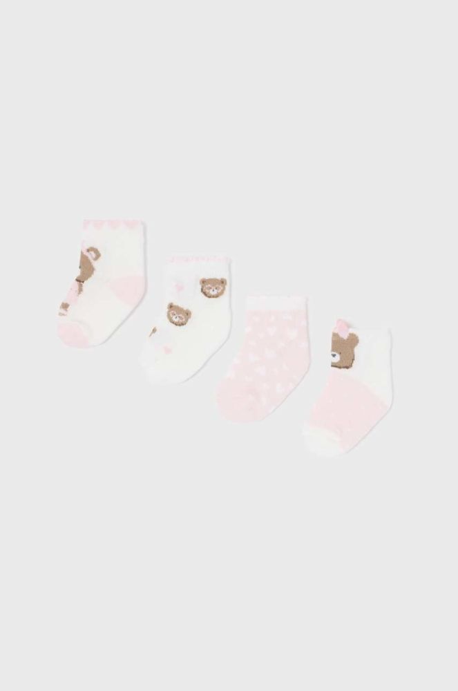 Шкарпетки для немовлят Mayoral Newborn 4-pack колір рожевий (2961018)