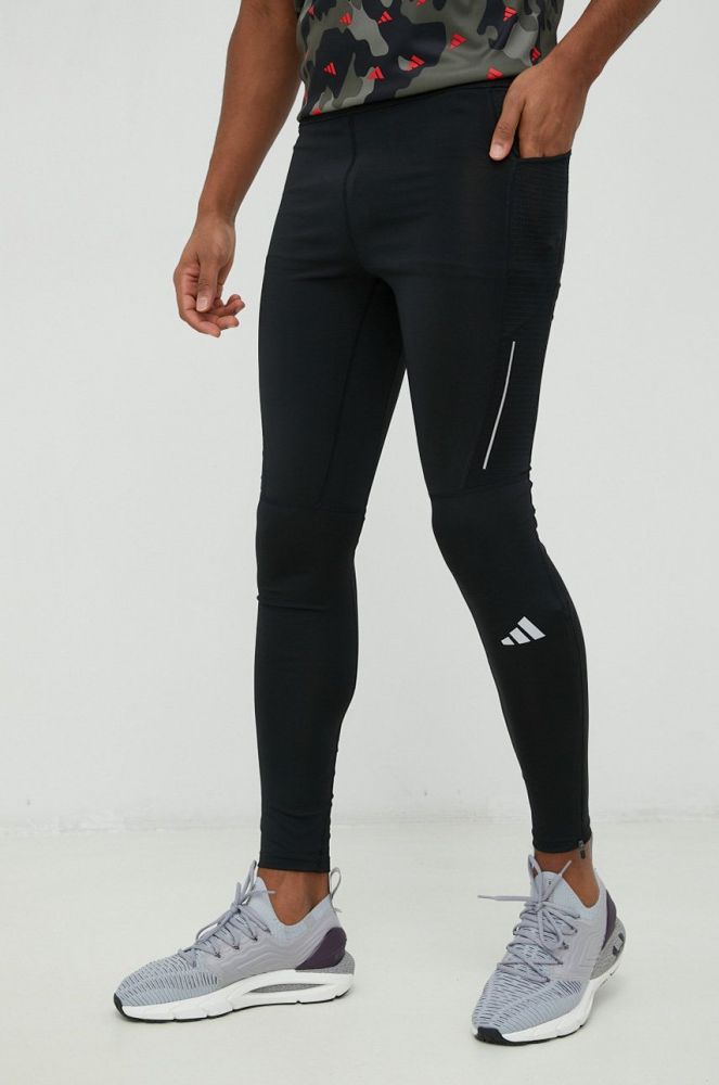 Легінси для бігу adidas Performance Own the Run чоловічі колір чорний однотонні