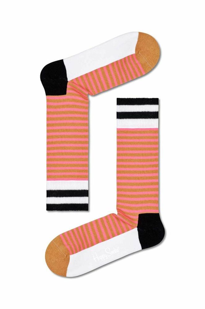 Шкарпетки Happy Socks Dark Pink Neon Stripe колір рожевий