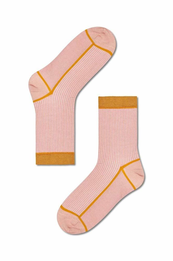 Шкарпетки Happy Socks Light Pink Liv Crew колір рожевий