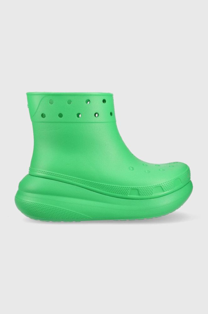 Гумові чоботи Crocs Classic Crush Rain Boot жіночі колір зелений 207946 207946.3E8-3E8