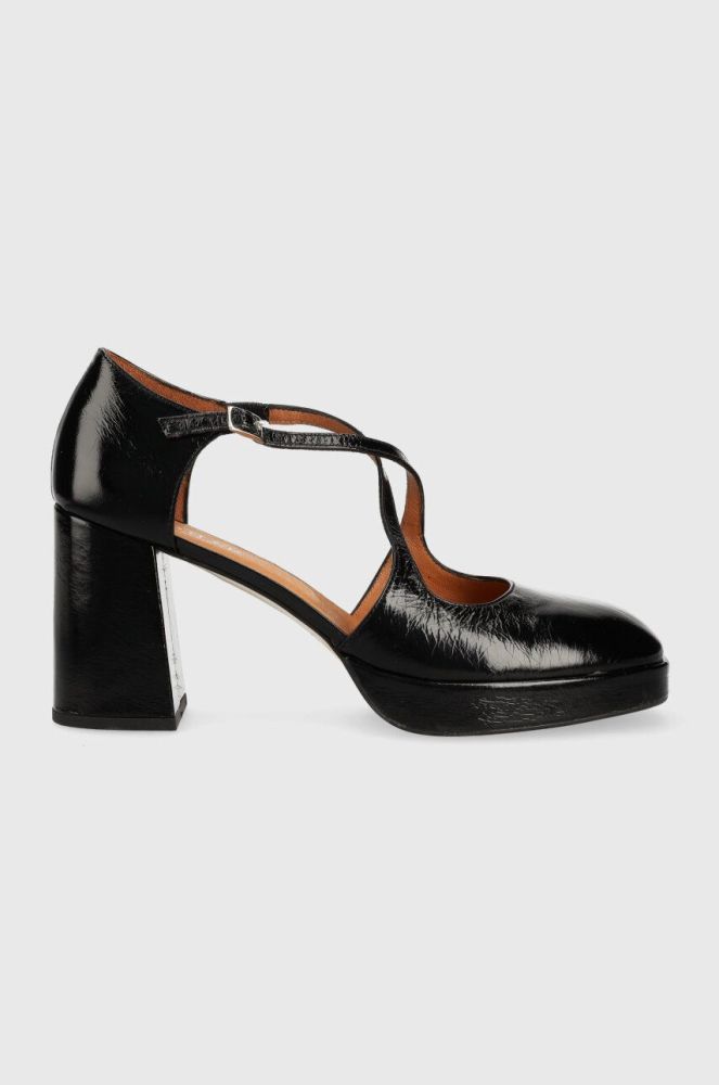 Шкіряні туфлі Jonak VERITAS CUIR BRILLANT колір чорний каблук блок 3200423