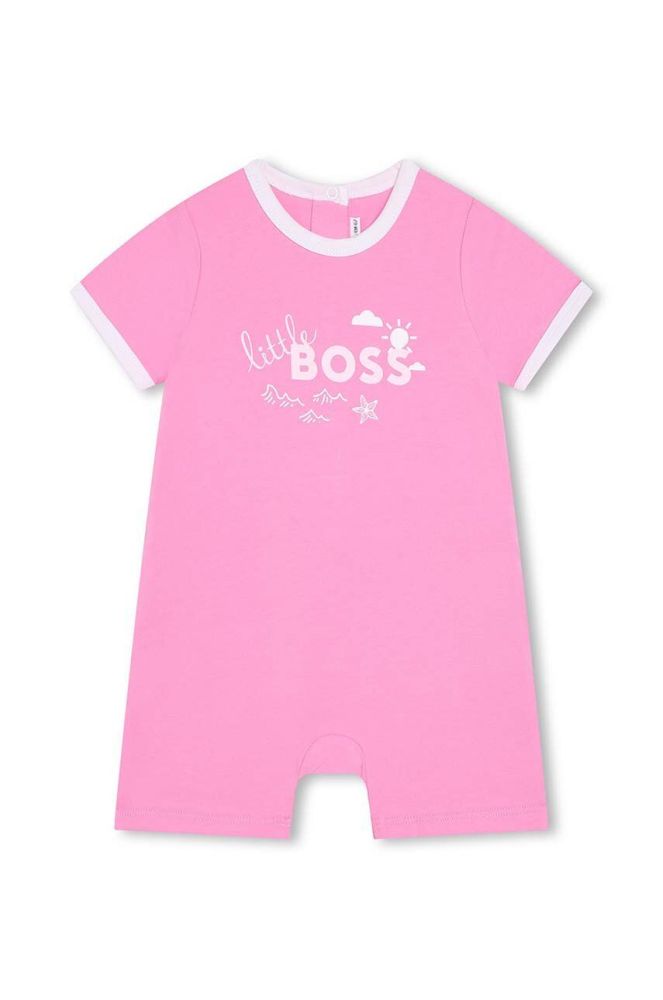 Комбінезон для немовлят BOSS колір рожевий