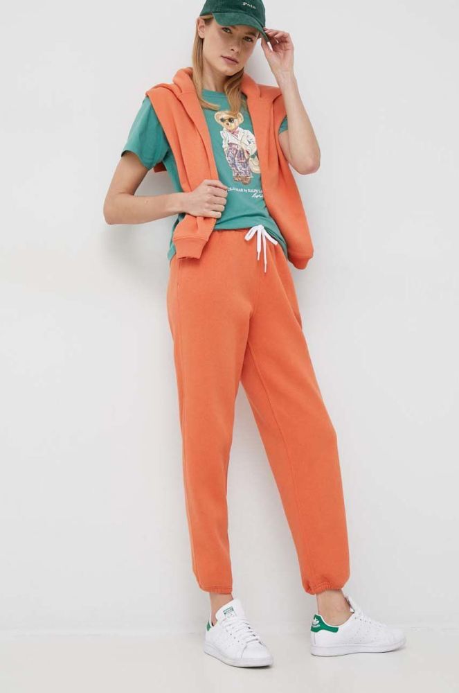 Спортивні штани Polo Ralph Lauren колір помаранчевий однотонні