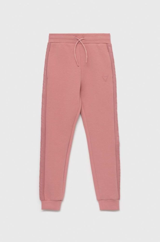 Дитячі спортивні штани Guess колір рожевий однотонні (2874098)
