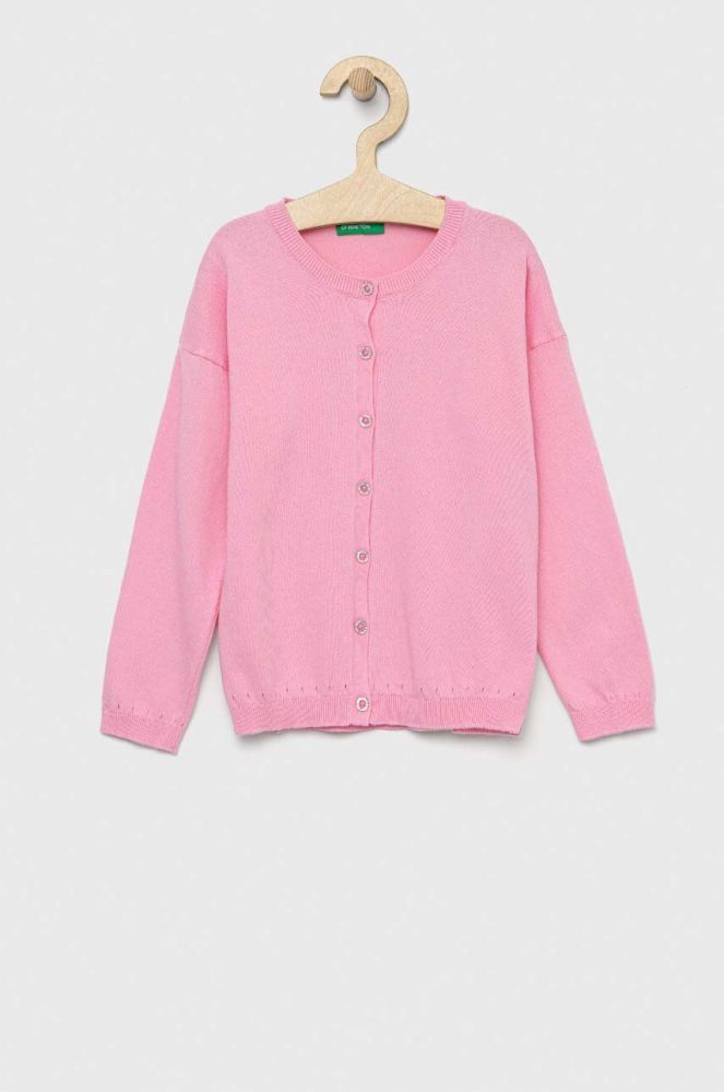 Дитячий кардиган United Colors of Benetton колір рожевий легкий (2985516)
