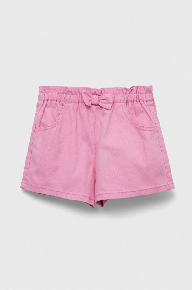 Дитячі джинсові шорти United Colors of Benetton колір рожевий однотонні