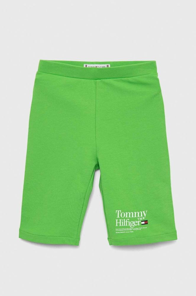 Дитячі шорти Tommy Hilfiger Колір зелений однотонні колір зелений
