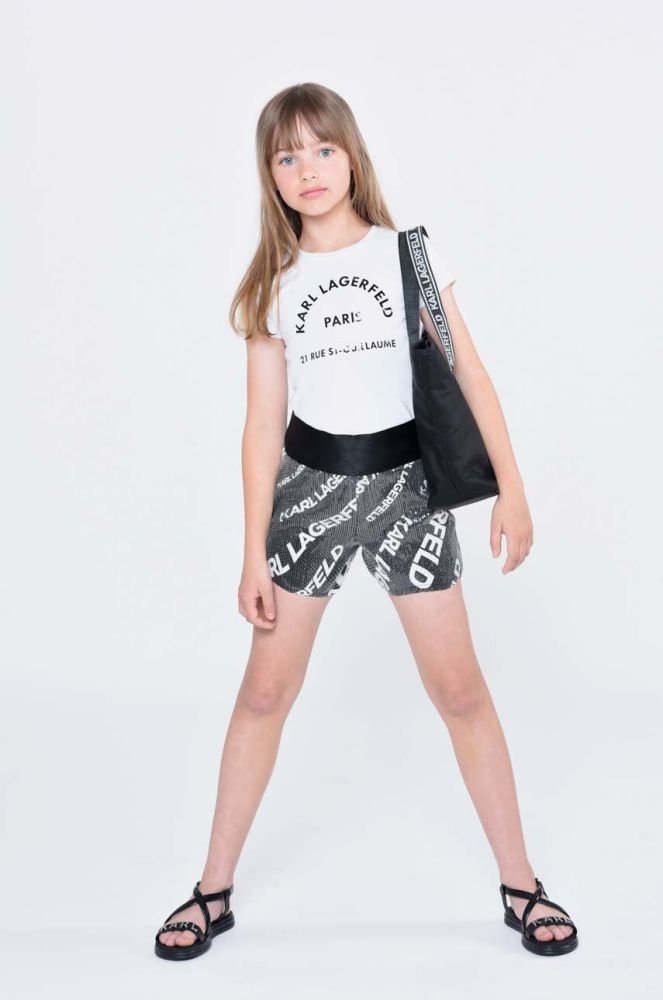 Дитячі шорти Karl Lagerfeld колір чорний візерунок (3071801)