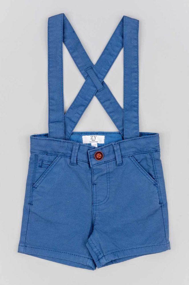 Дитячі бавовняні шорти zippy однотонні колір блакитний (3124272)