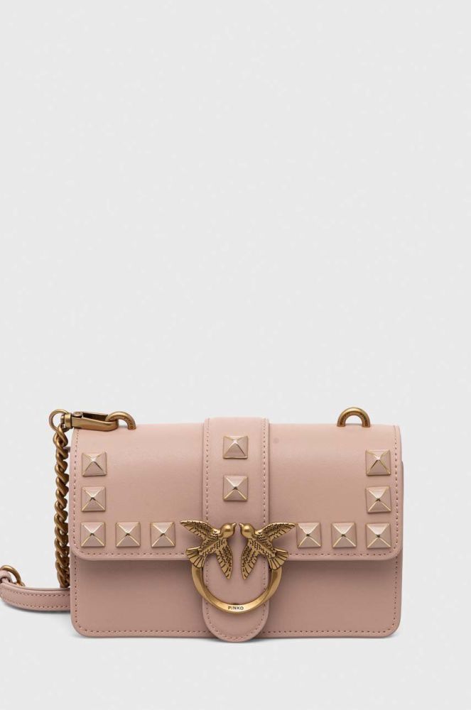 Шкіряна сумочка Pinko колір рожевий (3543229)