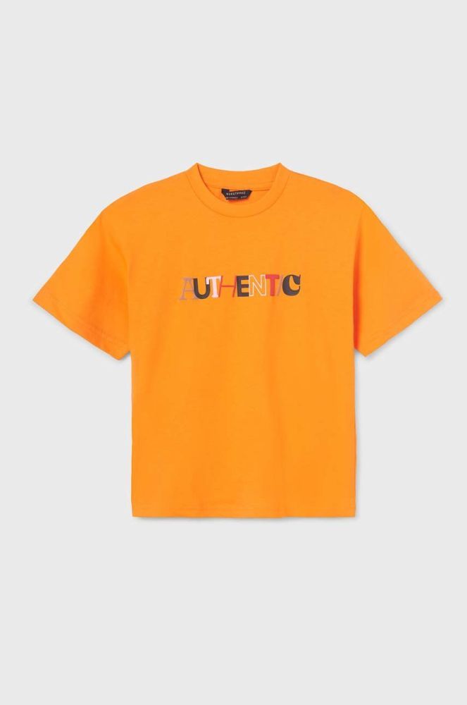 Дитяча бавовняна футболка Mayoral колір помаранчевий з принтом (2932402)
