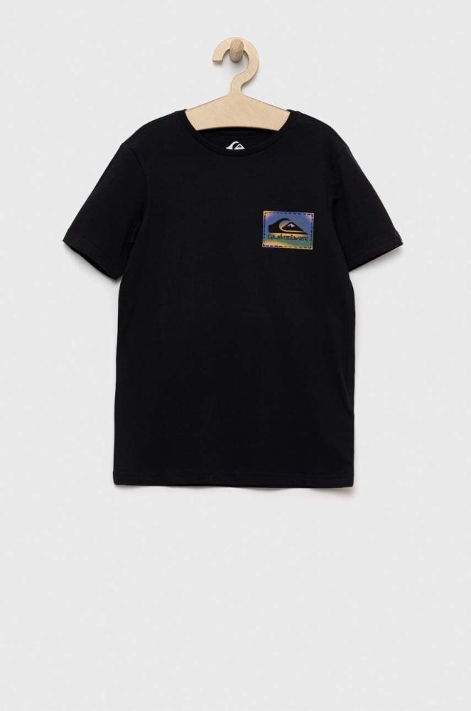 Дитяча бавовняна футболка Quiksilver колір чорний візерунок (3083403)