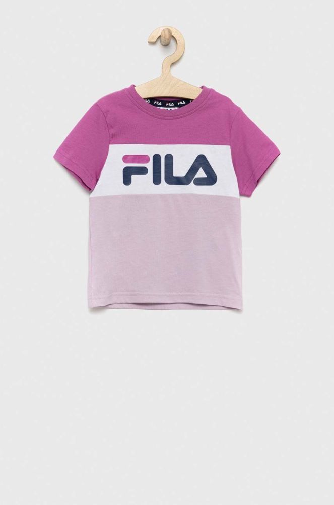 Дитяча бавовняна футболка Fila колір фіолетовий (3020851)